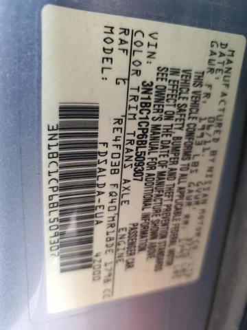 3N1BC1CP6BL509307 - 2011 NISSAN VERSA S BLUE photo 13