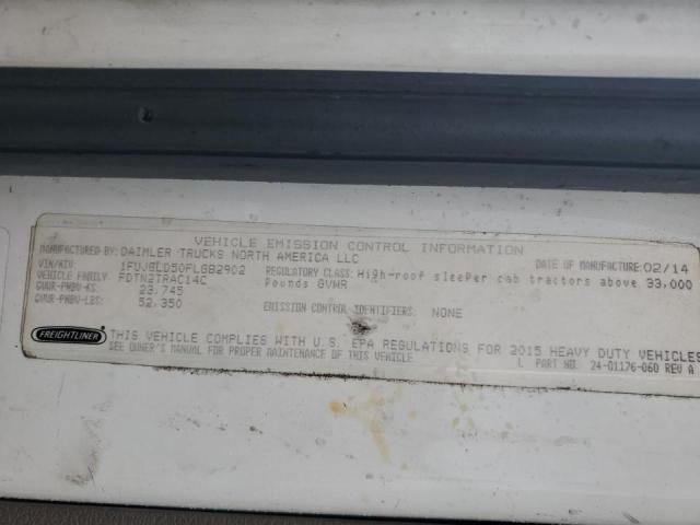1FUJGLD50FLGB2902 - 2015 FREIGHTLINER CASCADIA WHITE photo 10