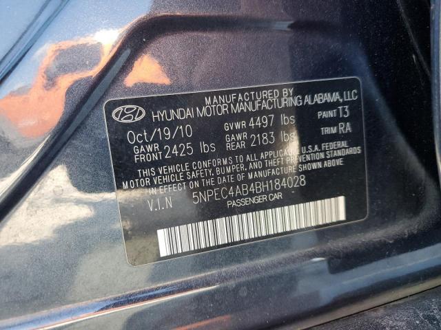 5NPEC4AB4BH184028 - 2011 HYUNDAI SONATA SE BLUE photo 12