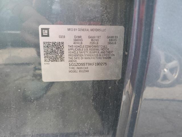 1G1ZD5ST9KF190275 - 2019 CHEVROLET MALIBU LT GRAY photo 12