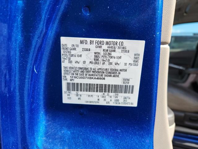 1FMCU0D7XBKA46608 - 2011 FORD ESCAPE XLT BLUE photo 12