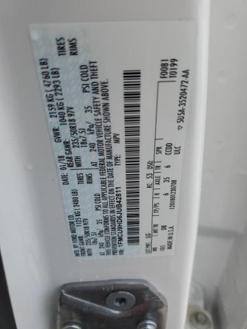 1FMCU9HD6JUB42811 - 2018 FORD ESCAPE SEL თეთრი ფოტო 13