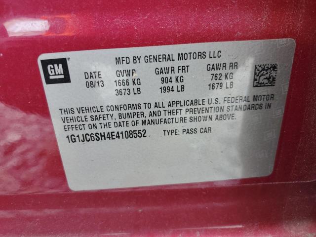 1G1JC6SH4E4108552 - 2014 CHEVROLET SONIC LT PURPLE photo 12