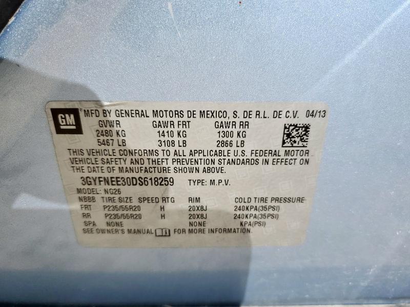 3GYFNEE30DS618259 - 2013 CADILLAC SRX PREMIUM COLLECTION Күміс фото 13