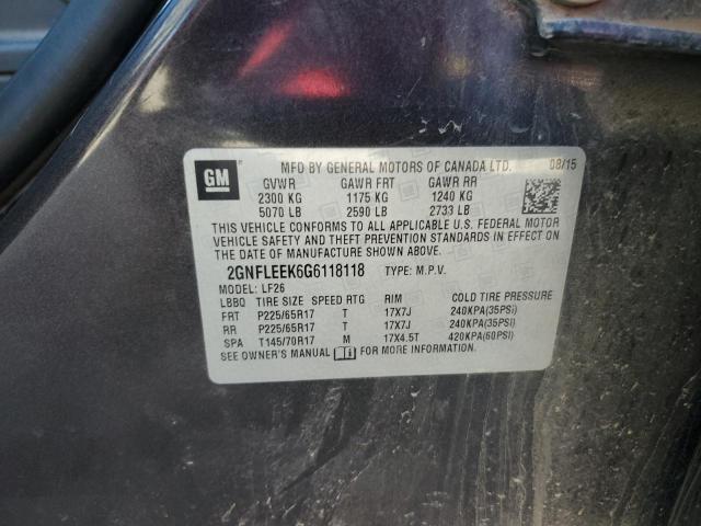 2GNFLEEK6G6118118 - 2016 CHEVROLET EQUINOX LS GRAY photo 13