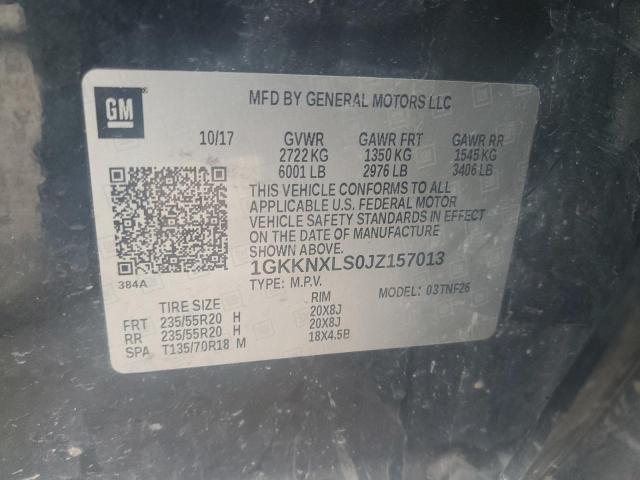 1GKKNXLS0JZ157013 - 2018 GMC ACADIA DENALI Schwarz Foto 13