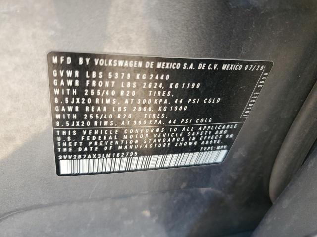 3VV2B7AX3LM162795 - 2020 VOLKSWAGEN TIGUAN SE GRAY photo 13