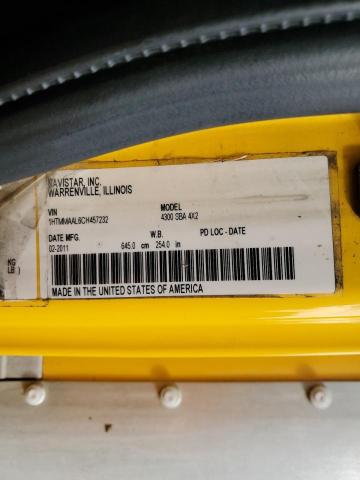 1HTMMAAL6CH457232 - 2012 INTERNATIONAL 4000 4300 YELLOW photo 13