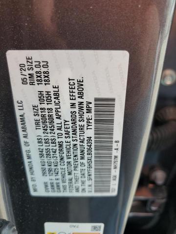 5FNYF6H5XLB064394 - 2020 HONDA PILOT EXL ნაცრისფერი ფოტო 13