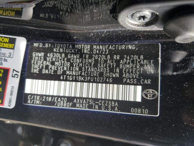 4T1G11BK3PU102746 - 2023 TOYOTA CAMRY SE NIGHT SHADE BLACK photo 13