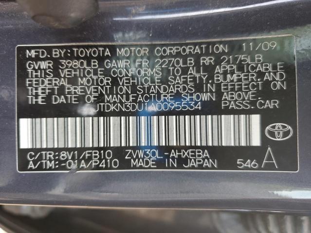 JTDKN3DU1A0095534 - 2010 TOYOTA PRIUS 灰色 照片 13