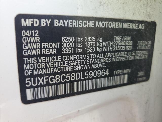 5UXFG8C58DL590964 - 2013 BMW X6 XDRIVE50I WHITE photo 13