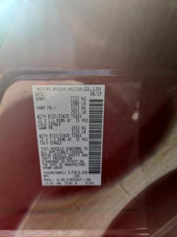 5N1DR2DM4LC576530 - 2020 NISSAN PATHFINDER PLATINUM 红色 照片 14