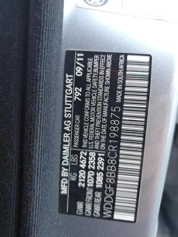 WDDGF8BB8CR198875 - 2012 MERCEDES-BENZ C 300 4MATIC SILVER photo 12