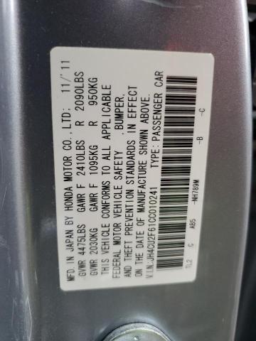 JH4CU2F61CC010241 - 2012 ACURA TSX TECH Szary zdjęcie 12