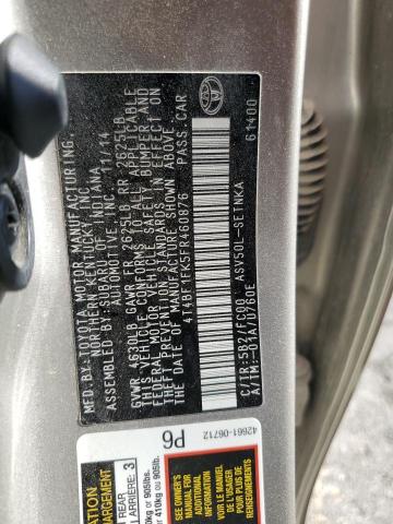 4T4BF1FK5FR460876 - 2015 TOYOTA CAMRY LE GOLD photo 12