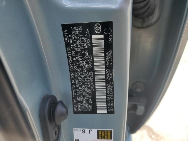 JTDKN3DU3F1956925 - 2015 TOYOTA PRIUS TEAL photo 13