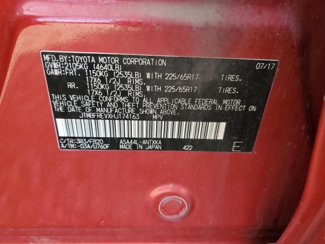 JTMBFREVXHJ174163 - 2017 TOYOTA RAV4 LE 红色 照片 13