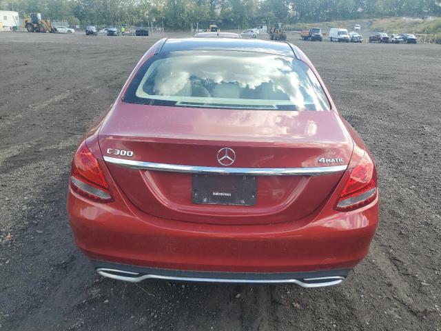 55SWF4KB1HU194984 - 2017 MERCEDES-BENZ C 300 4MATIC RED photo 6