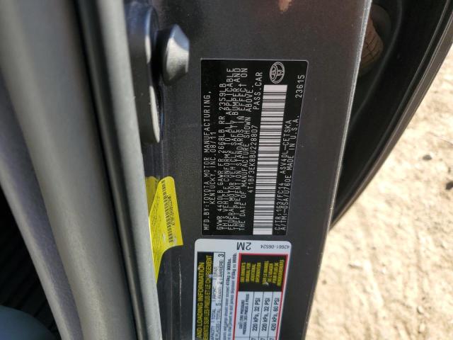 4T1BF3EK8BU228807 - 2011 TOYOTA CAMRY BASE Gri fotoğraf 12