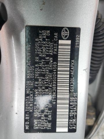 4T1BK36B95U044569 - 2005 TOYOTA AVALON XL SILVER photo 12