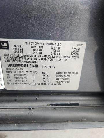 1GKKRRKD4EJ181418 - 2014 GMC ACADIA SLT-1 BLACK photo 13