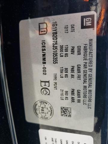 1G1YB2D75J5105355 - 2018 CHEVROLET CORVETTE STINGRAY 1LT BLACK photo 12