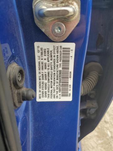 19XFC2F55GE203600 - 2016 HONDA CIVIC LX BLUE photo 12