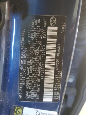 4T1BE32K56U162973 - 2006 TOYOTA CAMRY LE 蓝色 照片 12