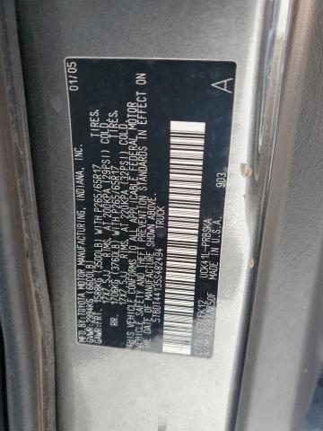 5TBDT44135S482494 - 2005 TOYOTA TUNDRA DOUBLE CAB SR5 GRAY photo 12