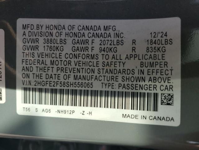 2HGFE2F58SH556065 - 2025 HONDA CIVIC SPORT 灰色 照片 13