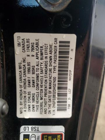 2HGFG3B52DH527430 - 2013 HONDA CIVIC LX BLACK photo 13