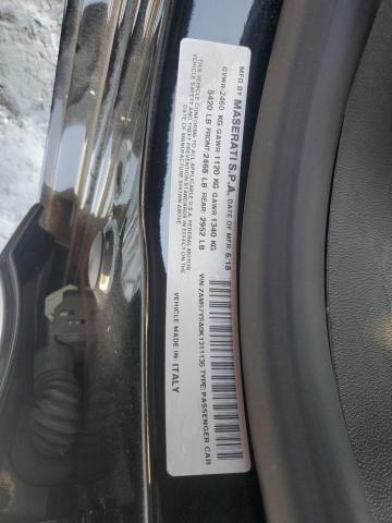 ZAM57YSA0K1311135 - 2019 MASERATI GHIBLI S Чорний фото 12