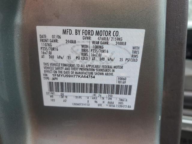 1FMYU59H77KA64754 - 2007 FORD ESCAPE HEV მწვანე ფოტო 12