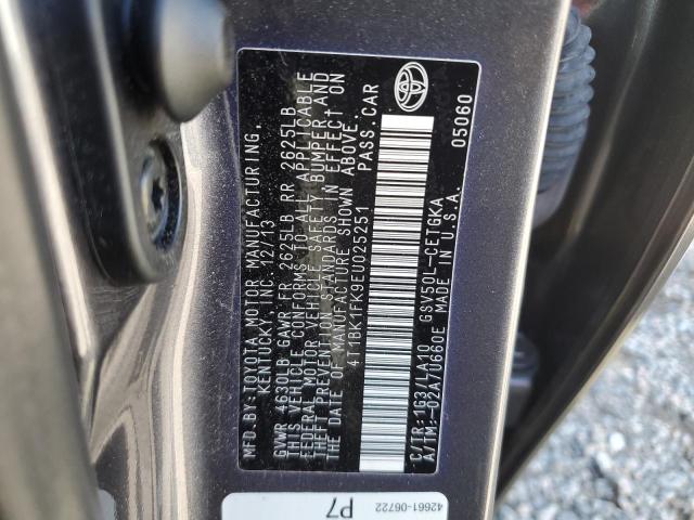 4T1BK1FK9EU025251 - 2014 TOYOTA CAMRY SE 灰色 照片 12