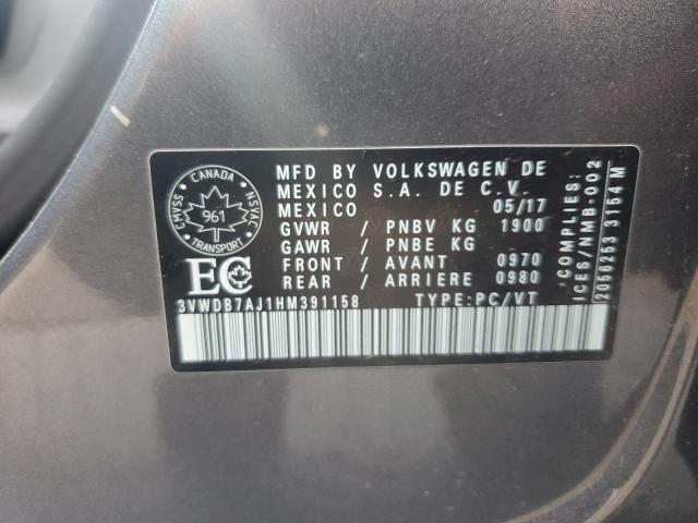 3VWDB7AJ1HM391158 - 2017 VOLKSWAGEN JETTA SE GRAY photo 13