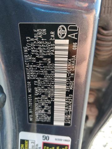 2T1BURHE4EC068350 - 2014 TOYOTA COROLLA L رمادي صورة 13