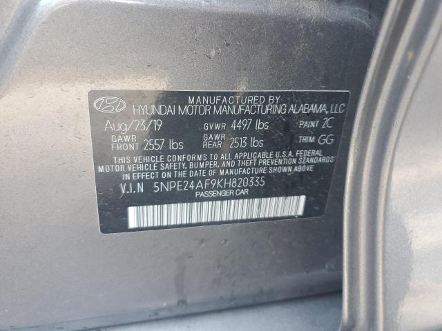 5NPE24AF9KH820335 - 2019 HYUNDAI SONATA SE SILVER photo 12