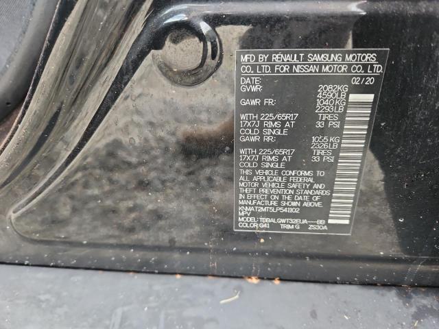 KNMAT2MT5LP541102 - 2020 NISSAN ROGUE S BLACK photo 12