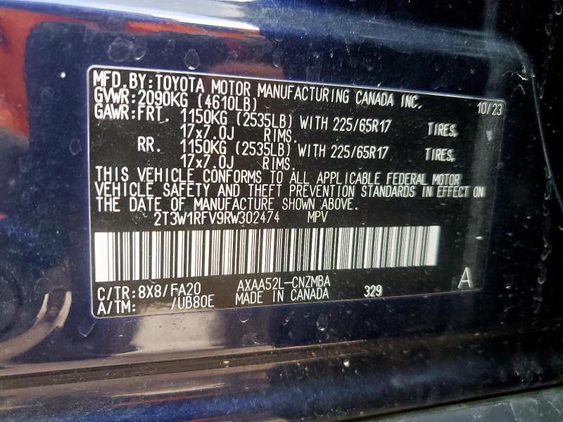 2T3W1RFV9RW302474 - 2024 TOYOTA RAV4 XLE BLUE photo 13