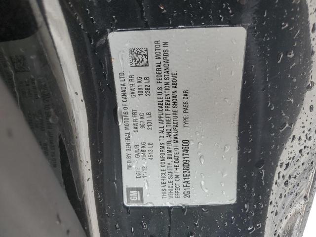 2G1FA1E38D9174600 - 2013 CHEVROLET CAMARO LS BLACK photo 12