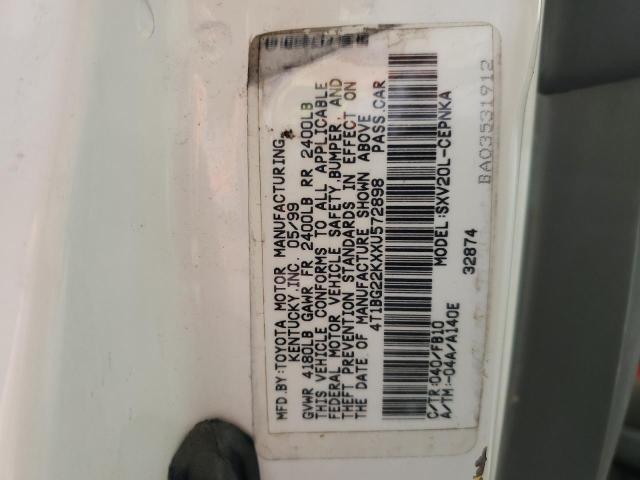 4T1BG22KXXU572898 - 1999 TOYOTA CAMRY CE 白色 照片 13