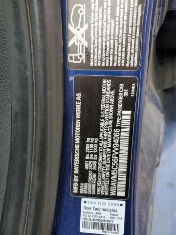 WBAVM5C56FVV94066 - 2015 BMW X1 XDRIVE35I 蓝色 照片 12