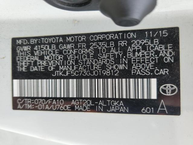 JTKJF5C73GJ019812 - 2016 TOYOTA SCION TC თეთრი ფოტო 12