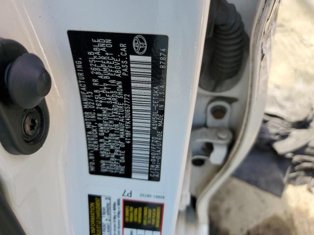 4T1BF1FK4DU657772 - 2013 TOYOTA CAMRY L WHITE photo 12