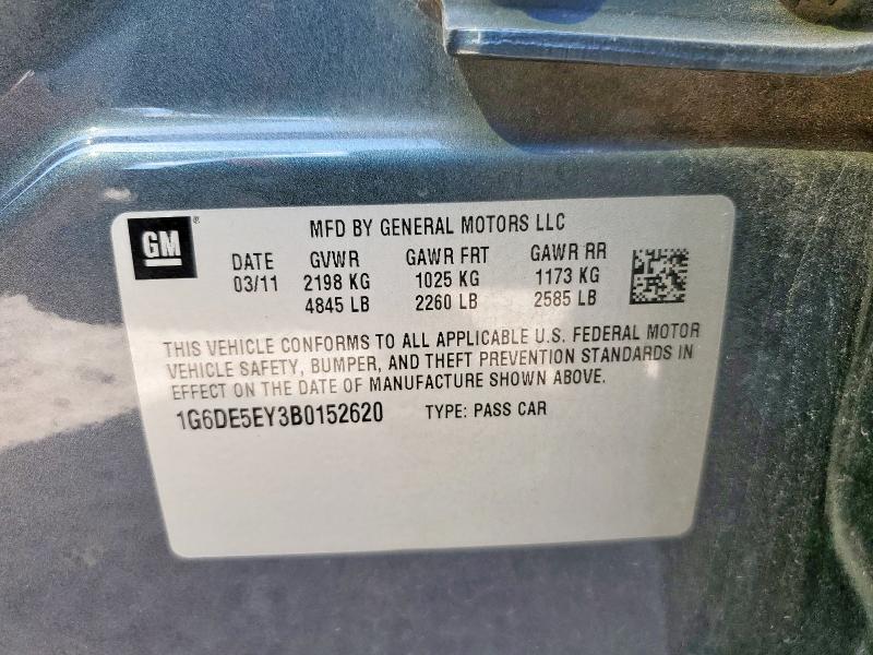 1G6DE5EY3B0152620 - 2011 CADILLAC CTS LUXURY COLLECTION Boz foto 12