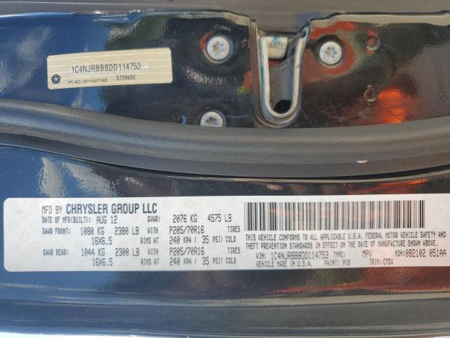 1C4NJRBB8DD114753 - 2013 JEEP PATRIOT SPORT 黑色 照片 13