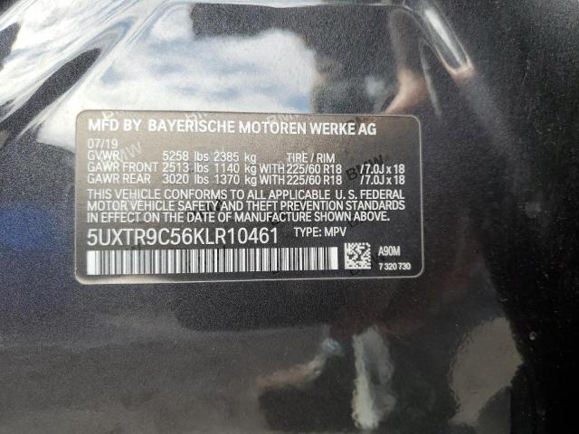 5UXTR9C56KLR10461 - 2019 BMW X3 XDRIVE30I CHARCOAL photo 14