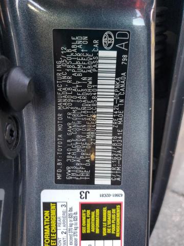 2T1BU4EE6CC858401 - 2012 TOYOTA COROLLA BASE 灰色 照片 12