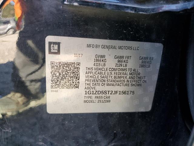 1G1ZD5ST2JF156175 - 2018 CHEVROLET MALIBU LT BLACK photo 12